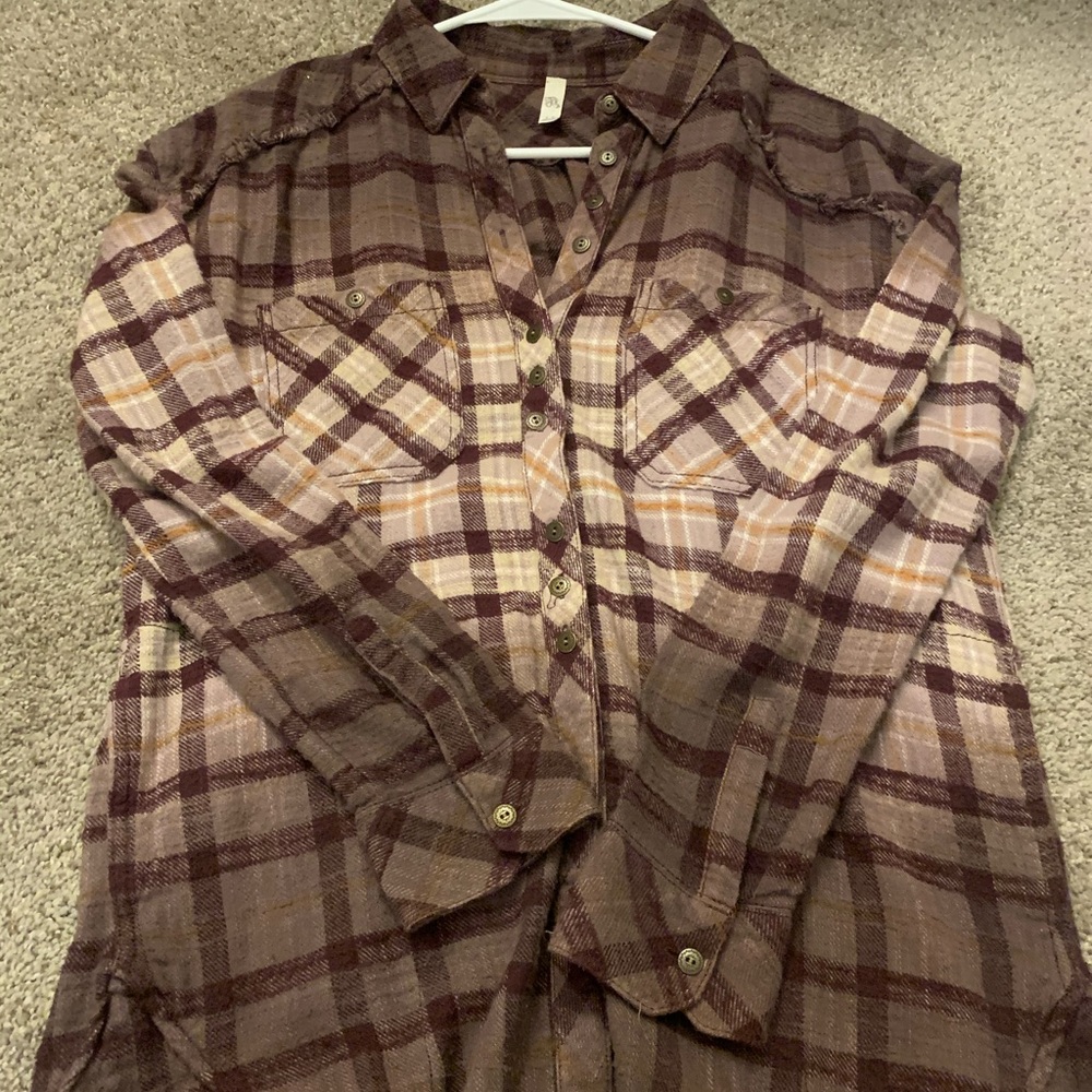 Free people Ombré oversized flannel